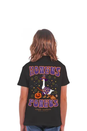 Simply Southern Youth Honkus Ponkus Halloween Goose T-Shirt for Youth in Black | YTH-SS-GOOSEWITCH-BLACK