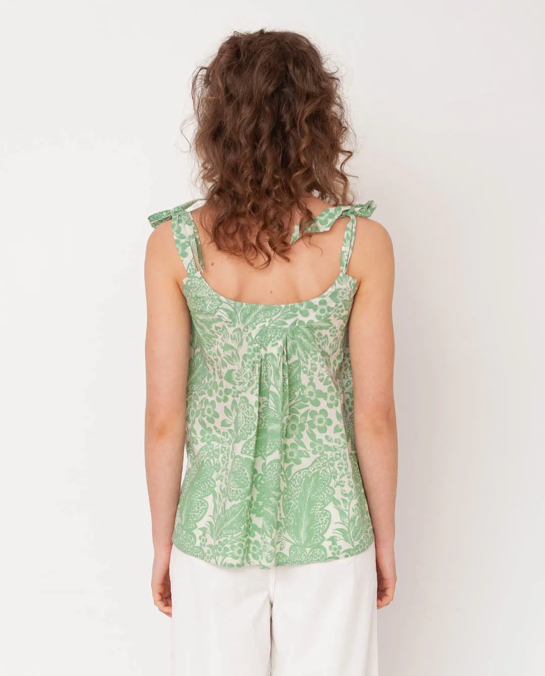 Sita Organic Cotton Top In Green Print