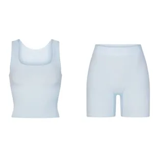 Skims Soft Lounge Set in Celeste