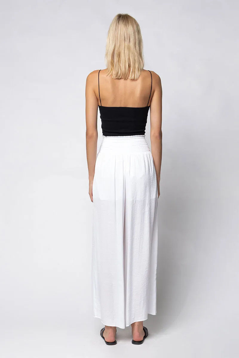 Smocked Waist Wide Leg Pants