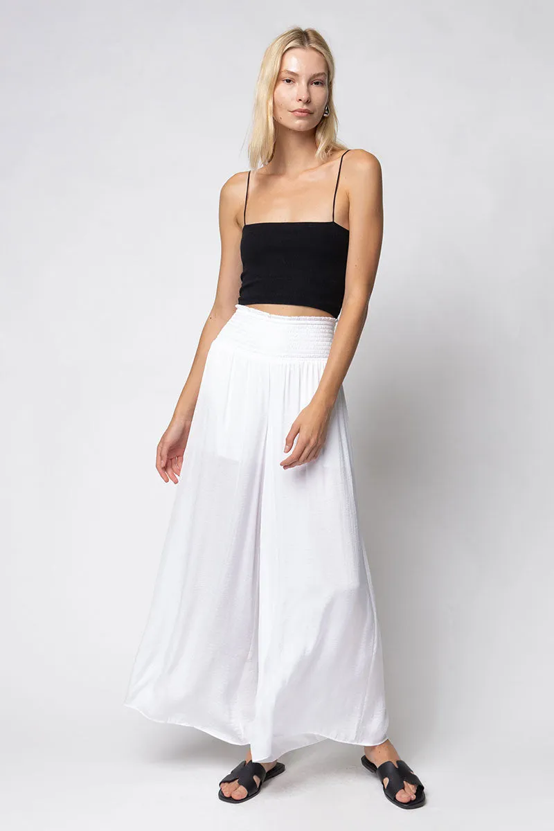Smocked Waist Wide Leg Pants