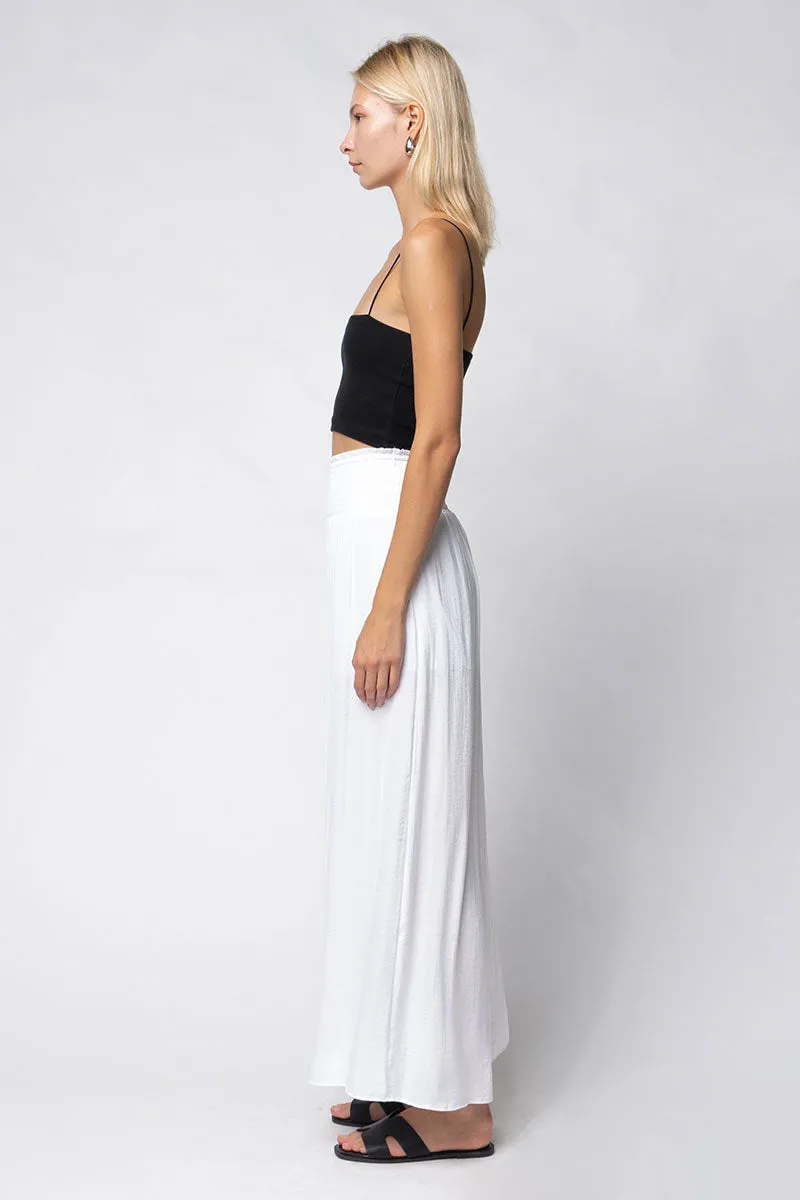 Smocked Waist Wide Leg Pants