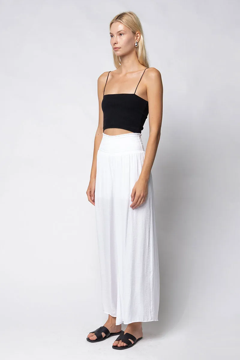 Smocked Waist Wide Leg Pants