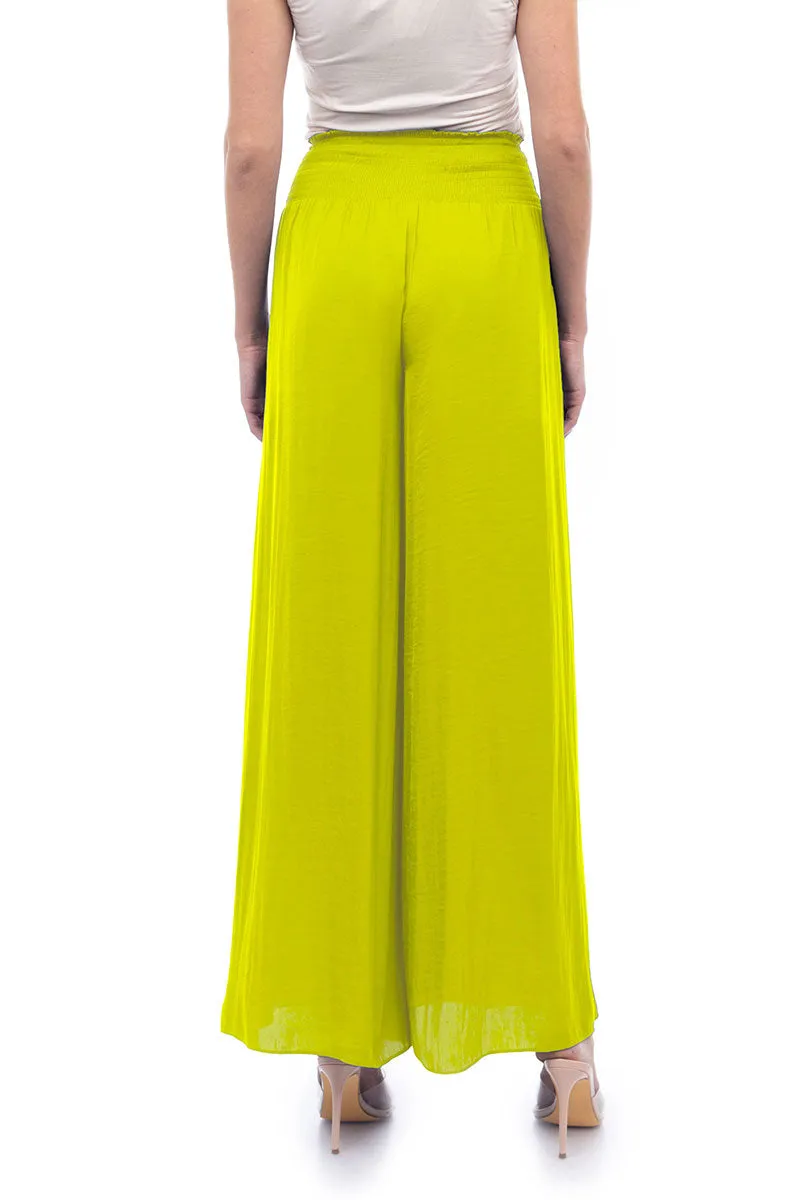 Smocked Waist Wide Leg Pants