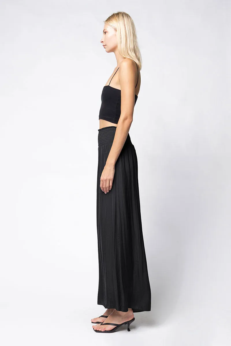 Smocked Waist Wide Leg Pants