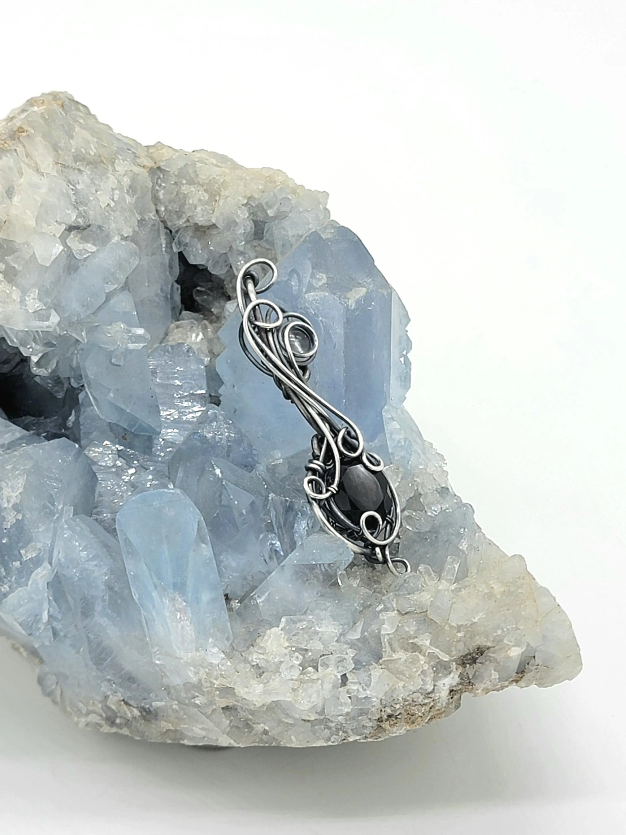 Smoky Quartz Facet with Clear Quartz Pendant