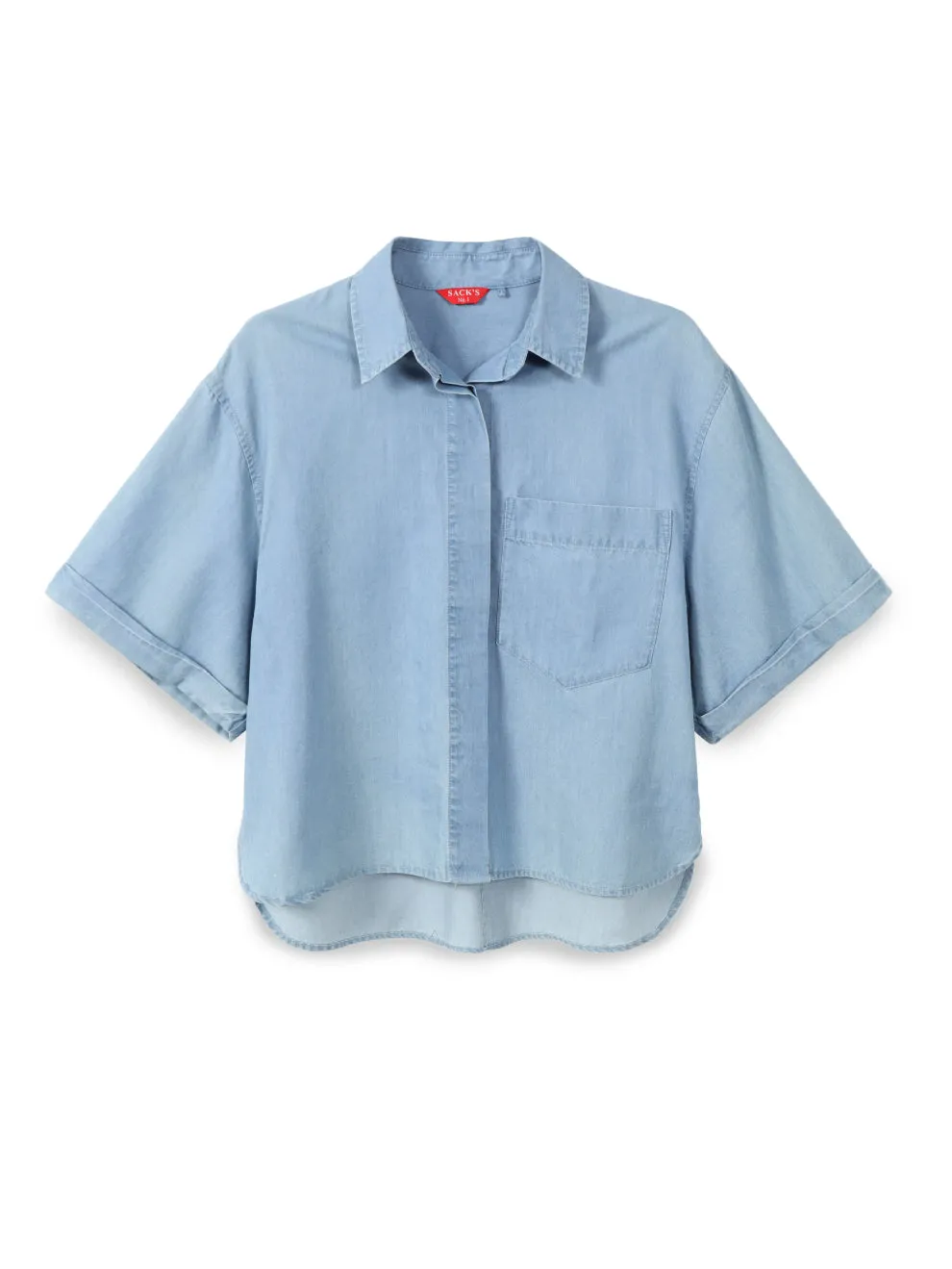Soft denim button-up shirt