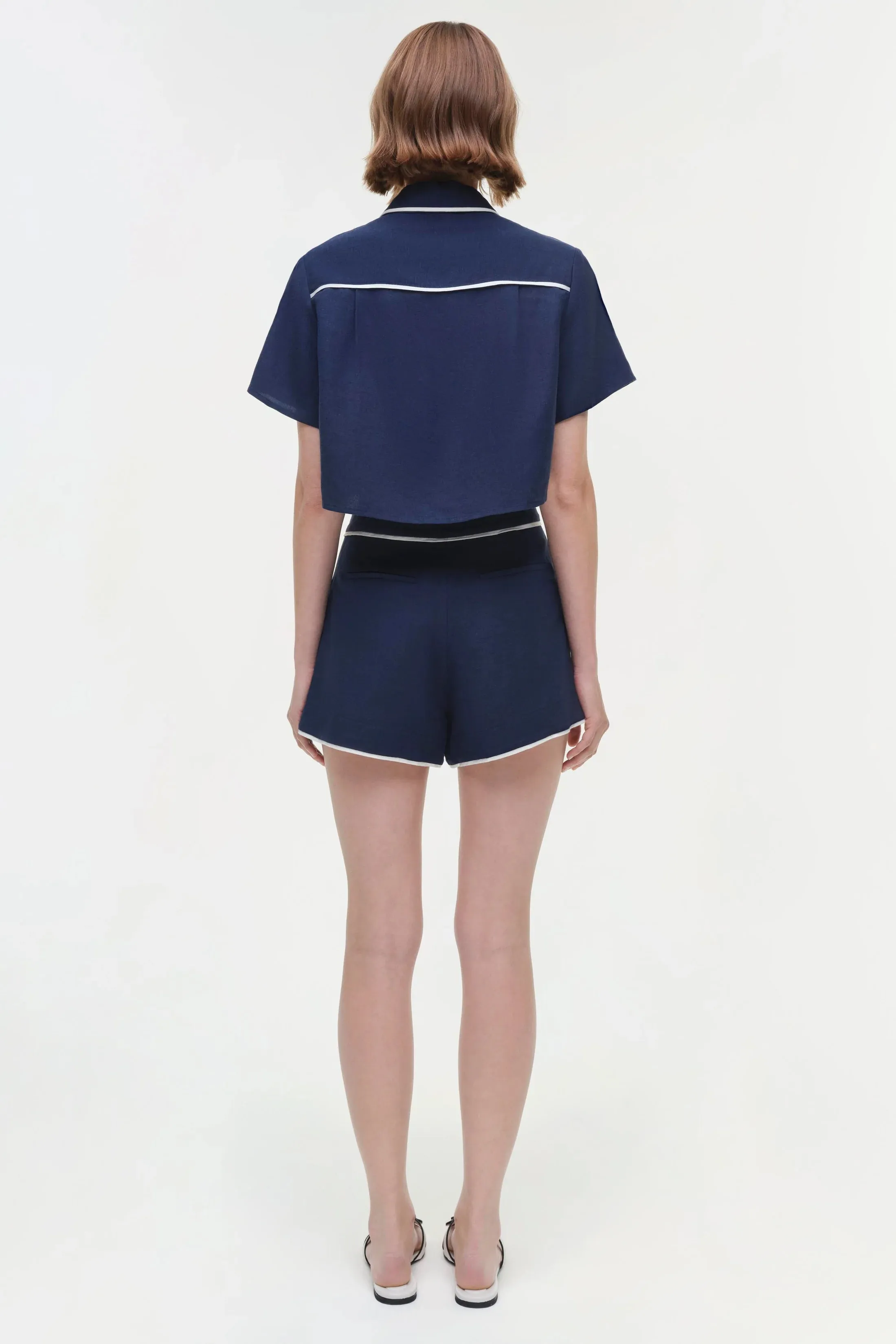 Solange Cropped Shirt in Midnight