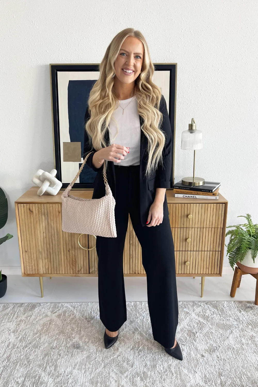 Solid Boyfriend Blazer W/ Princess Darts