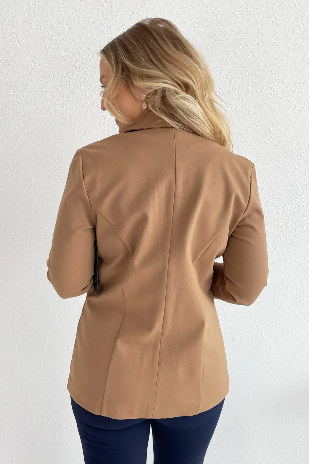 Solid Boyfriend Blazer W/ Princess Darts