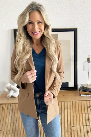 Solid Boyfriend Blazer W/ Princess Darts
