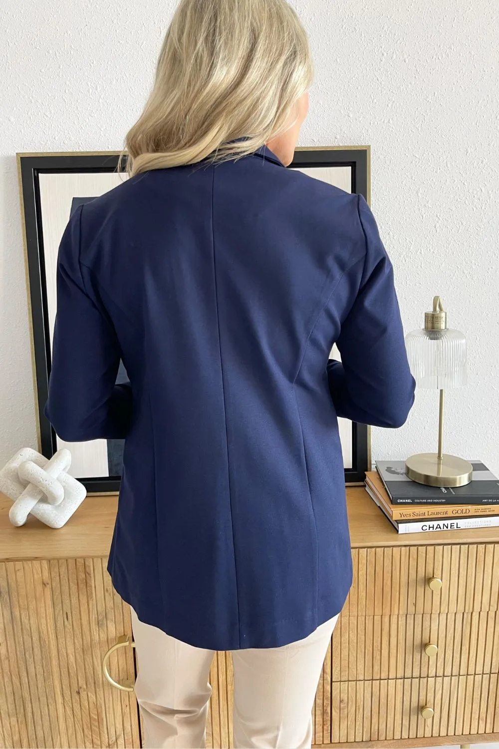 Solid Boyfriend Blazer W/ Princess Darts