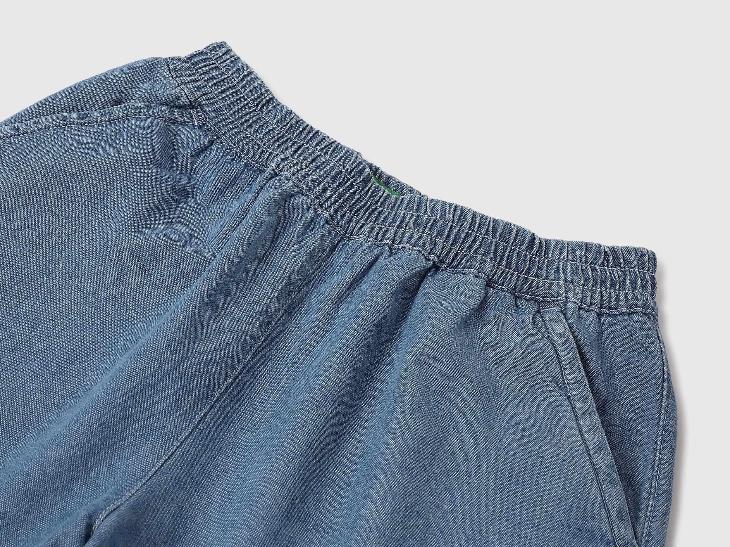 Solid Regular Fit Denim Shorts