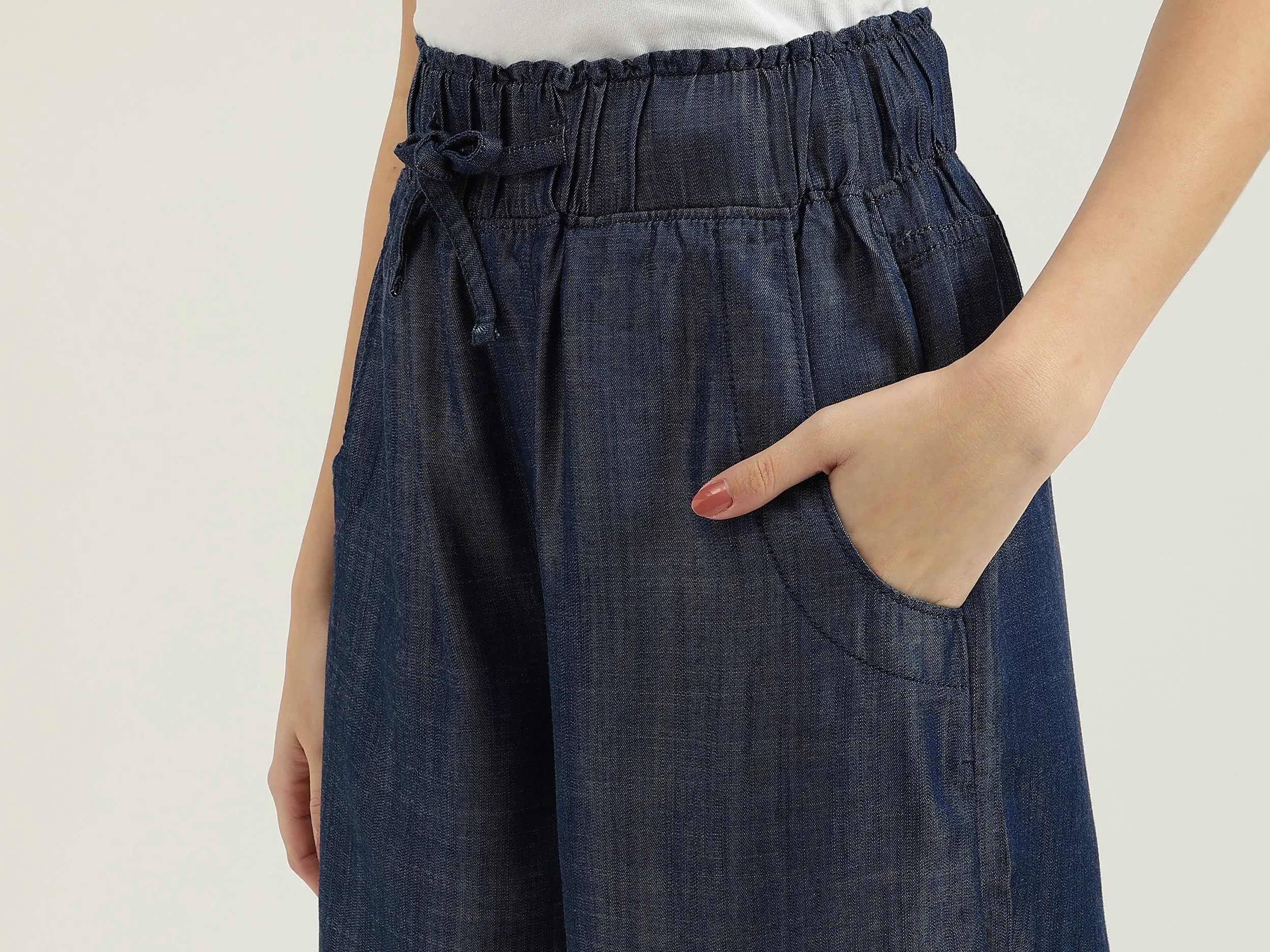 Solid Wide Leg Pants