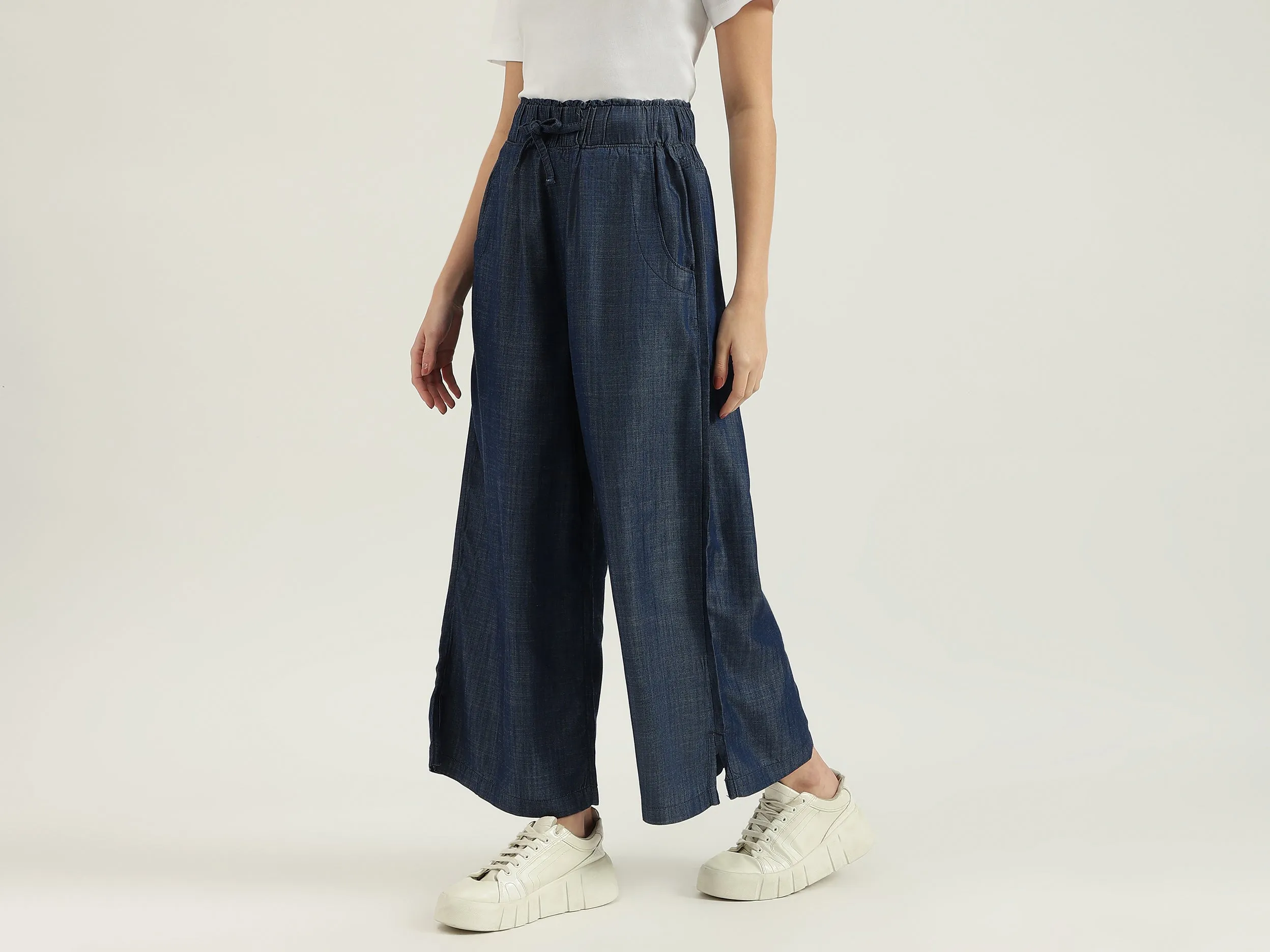 Solid Wide Leg Pants