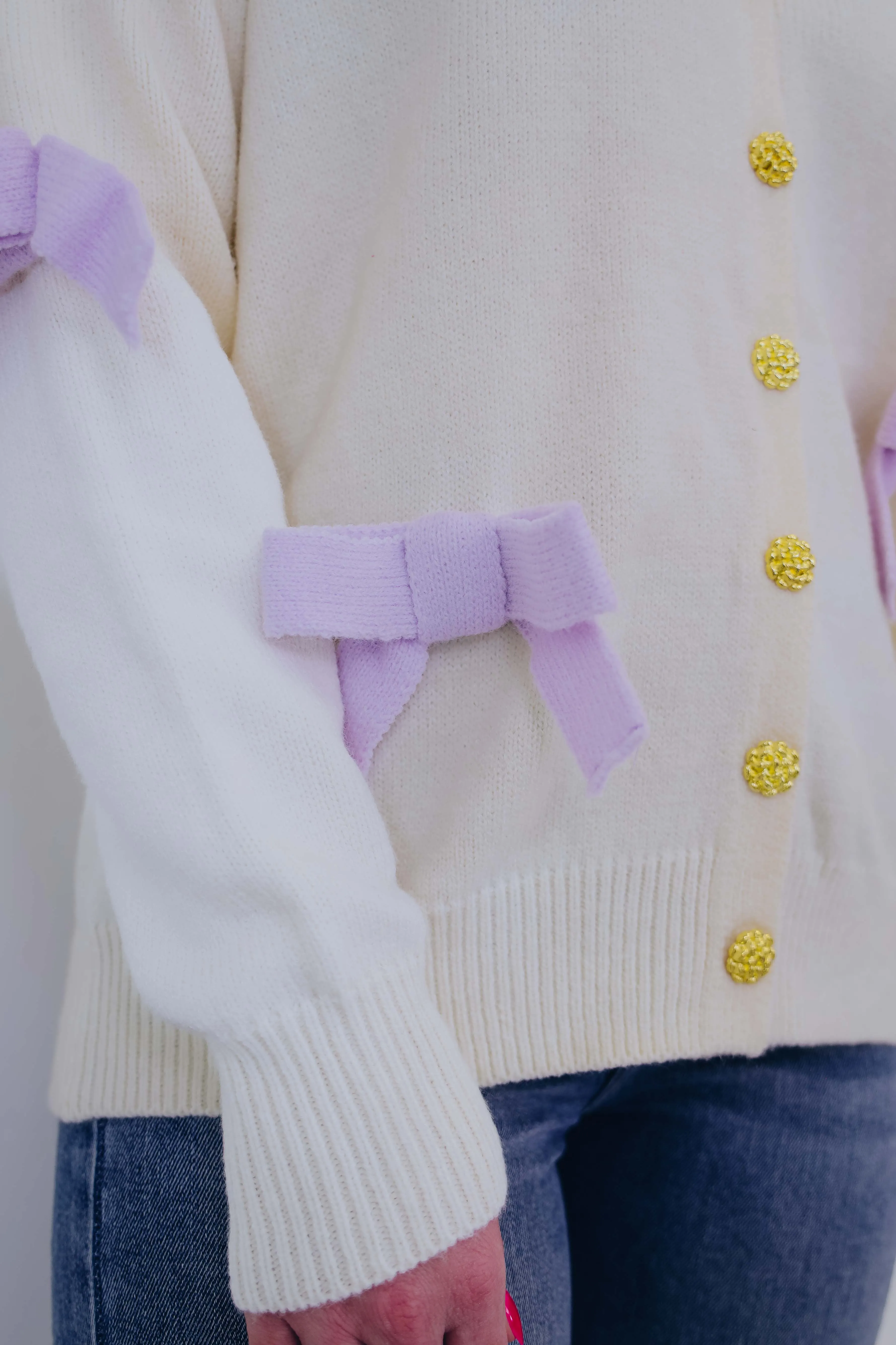 Sophia Bow Embellished Cardigan - 2 Colors