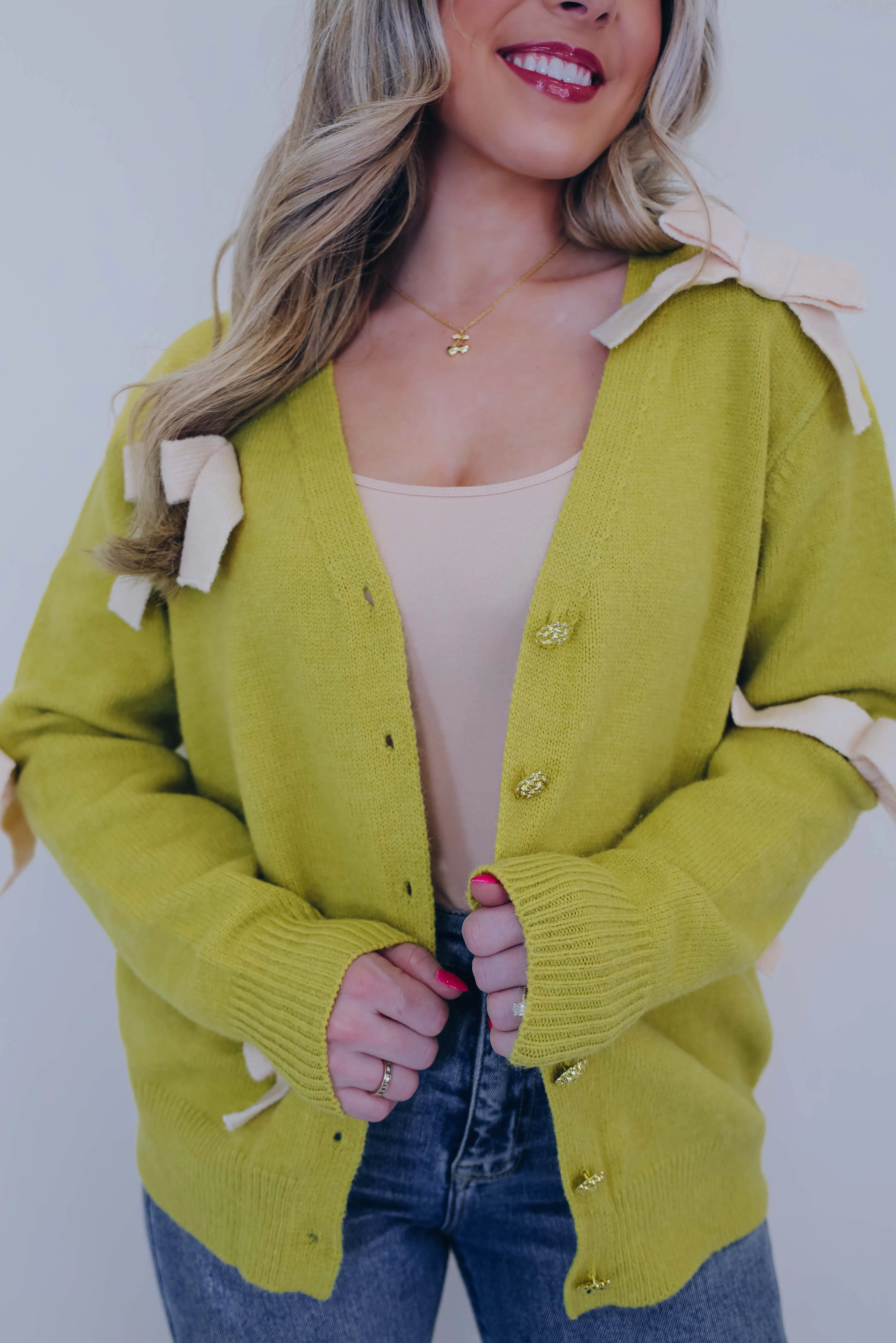 Sophia Bow Embellished Cardigan - 2 Colors