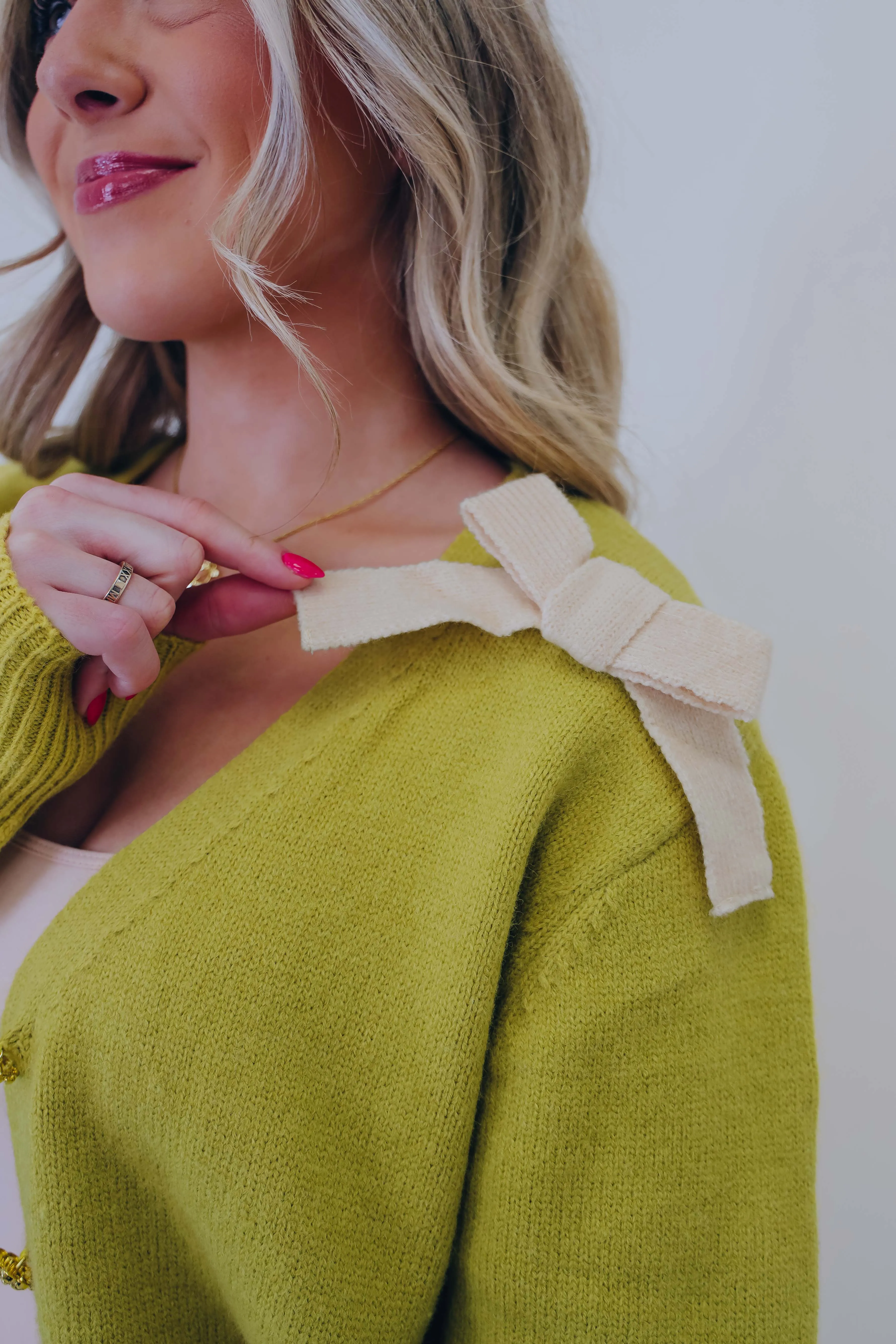 Sophia Bow Embellished Cardigan - 2 Colors