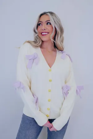 Sophia Bow Embellished Cardigan - 2 Colors