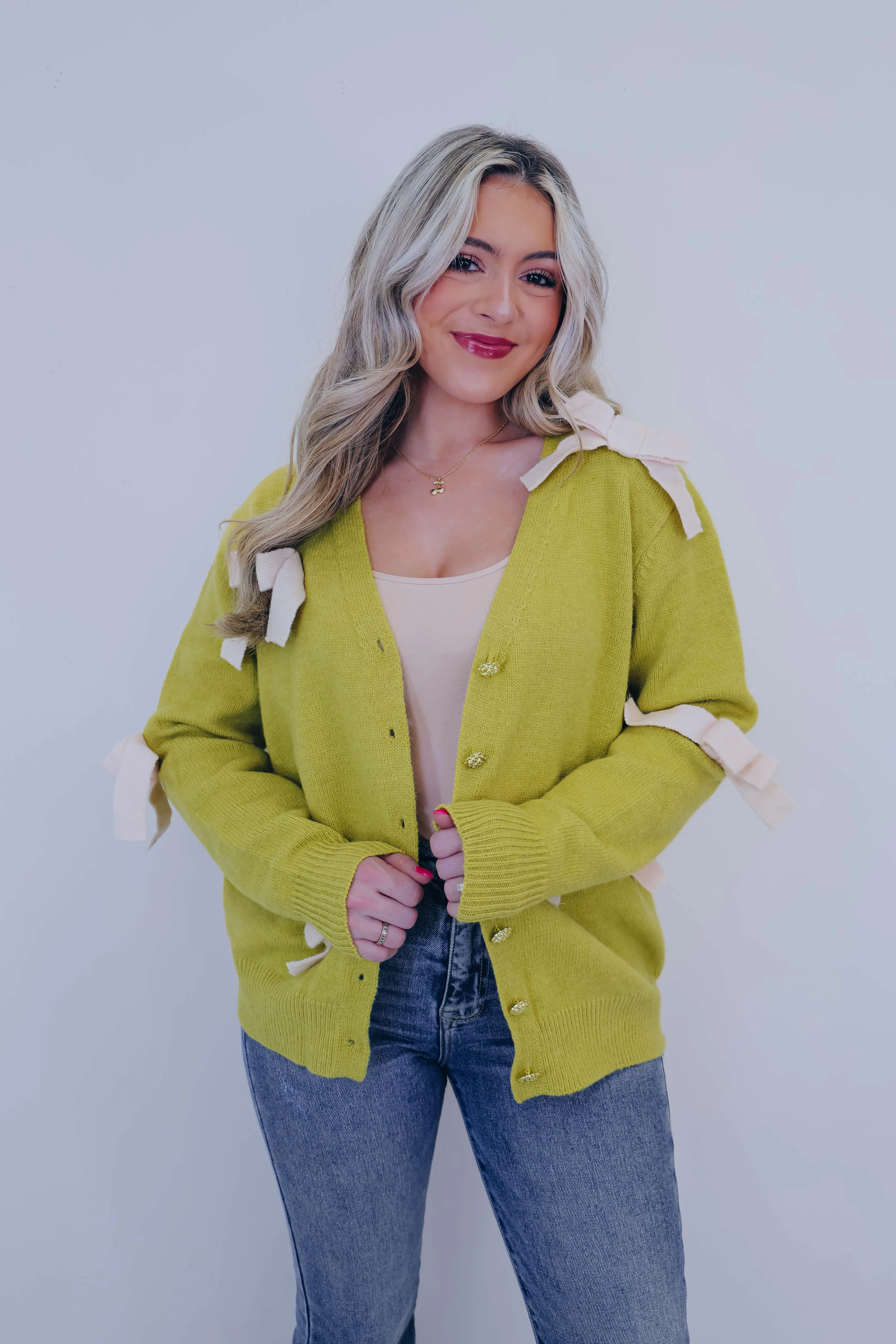 Sophia Bow Embellished Cardigan - 2 Colors