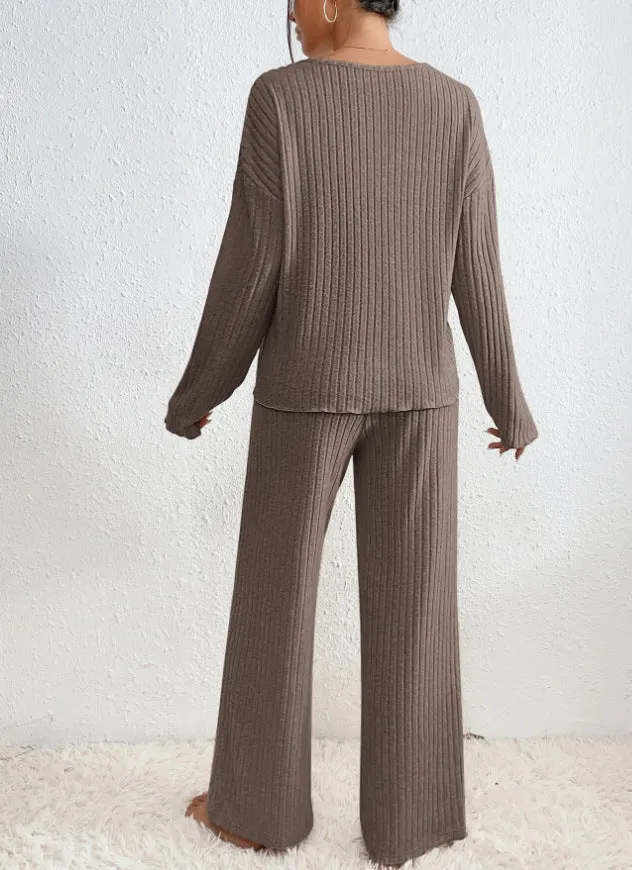 Sophia Luxe Ribbed Loungewear Set