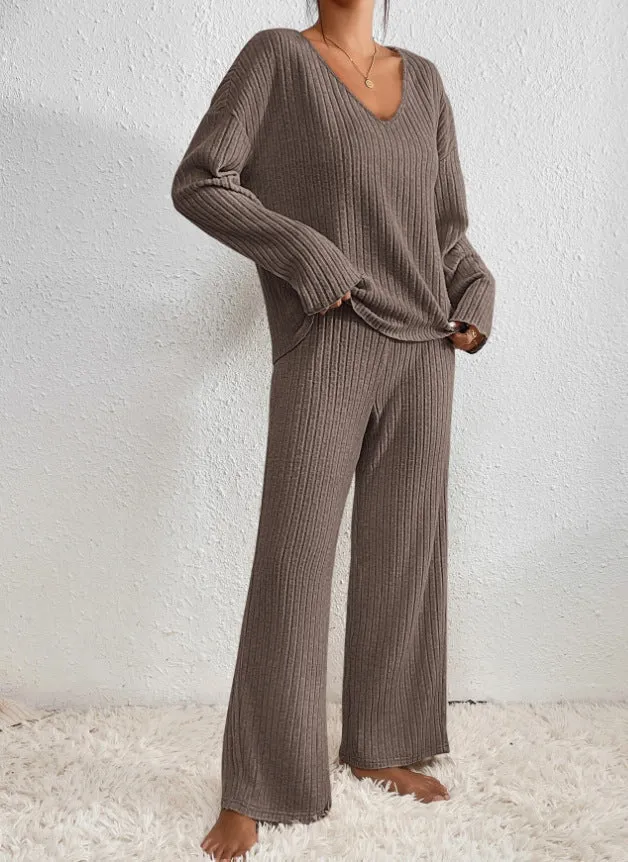 Sophia Luxe Ribbed Loungewear Set