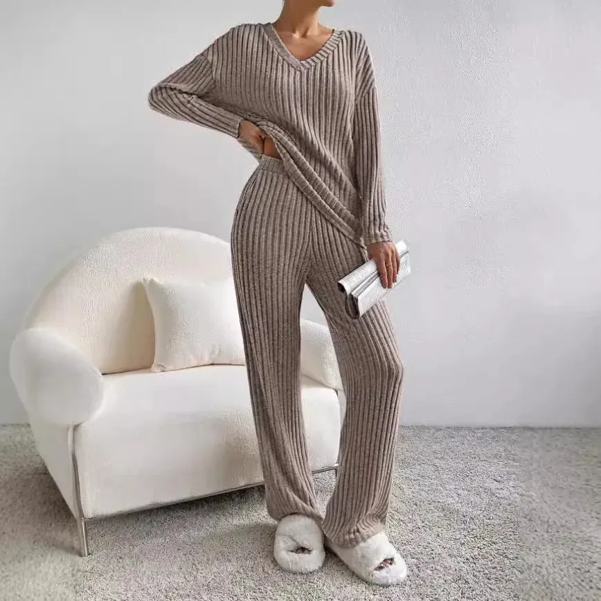 Sophia Luxe Ribbed Loungewear Set
