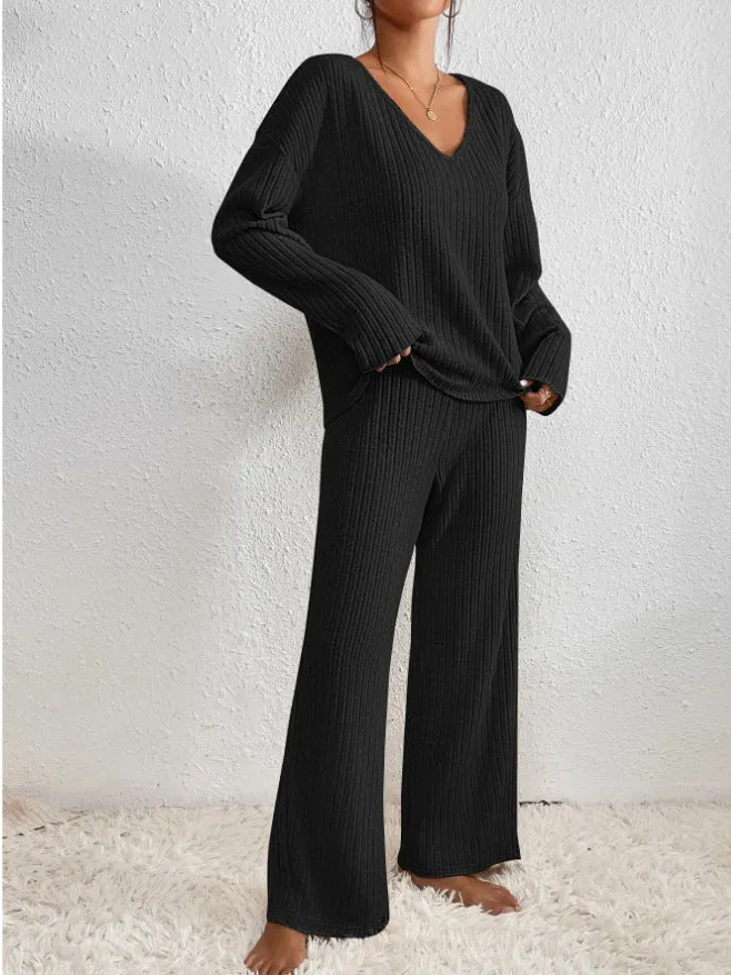 Sophia Luxe Ribbed Loungewear Set