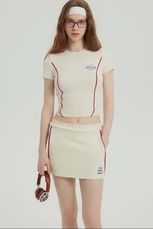 Sporty High Waist T-Shirt / Short Skirt