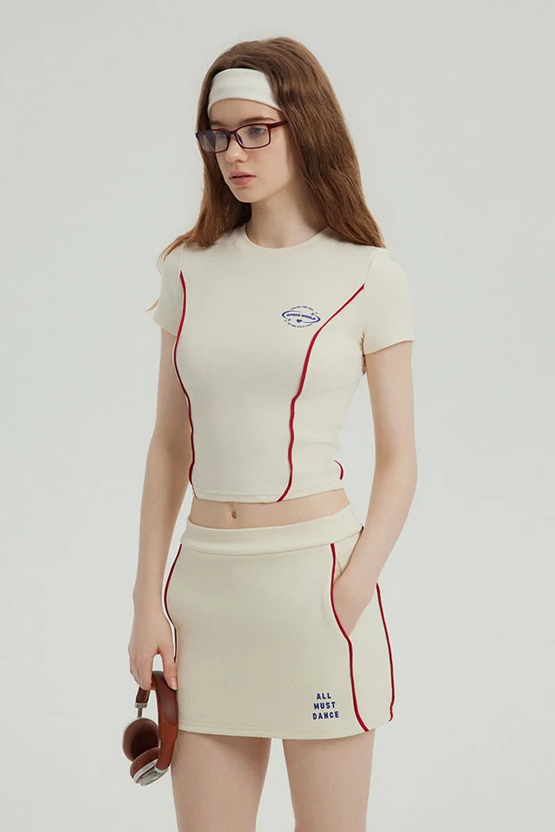 Sporty High Waist T-Shirt / Short Skirt