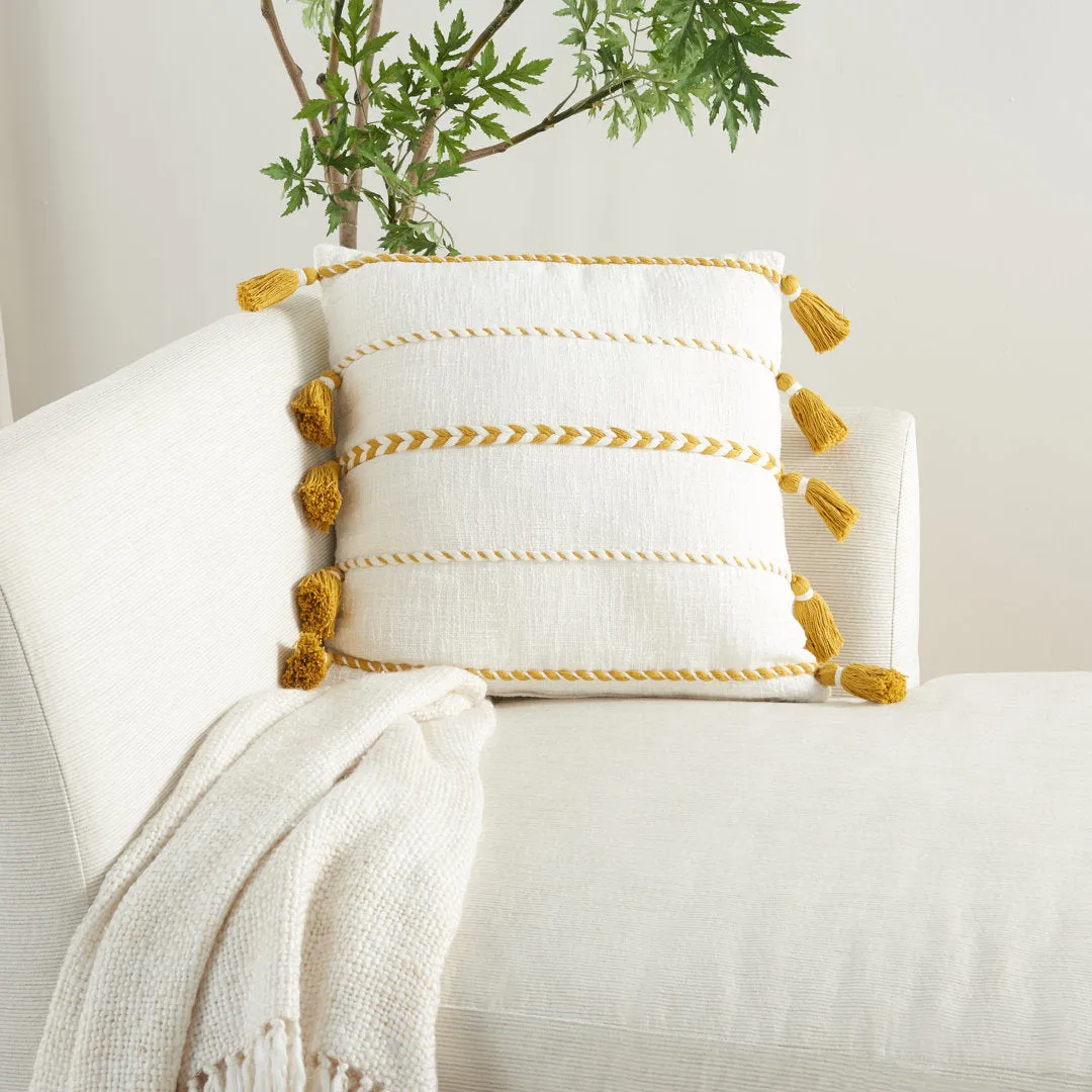 Square Pillow Cover & Insert Mina Victory Color: Mustard