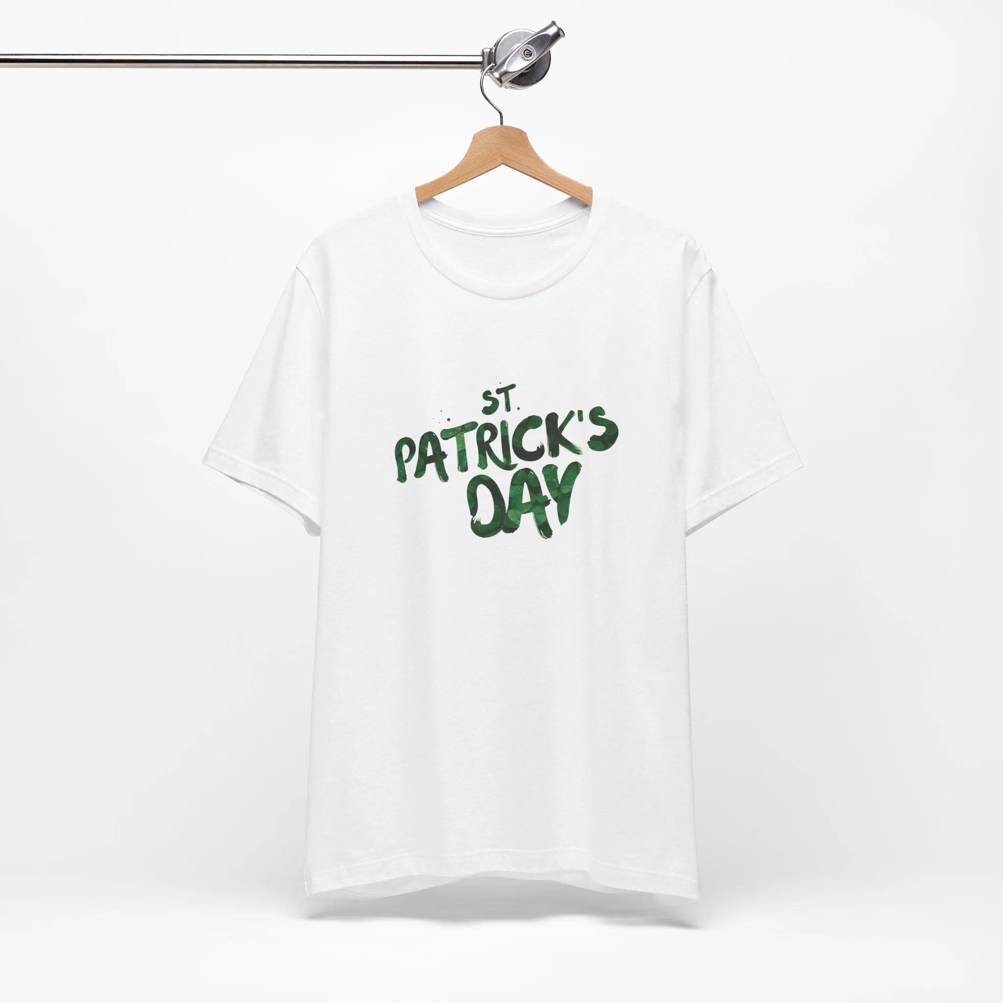 St Patrick's Day Shamrocks Typography Graphic Design Jersey Short Sleeve Tee