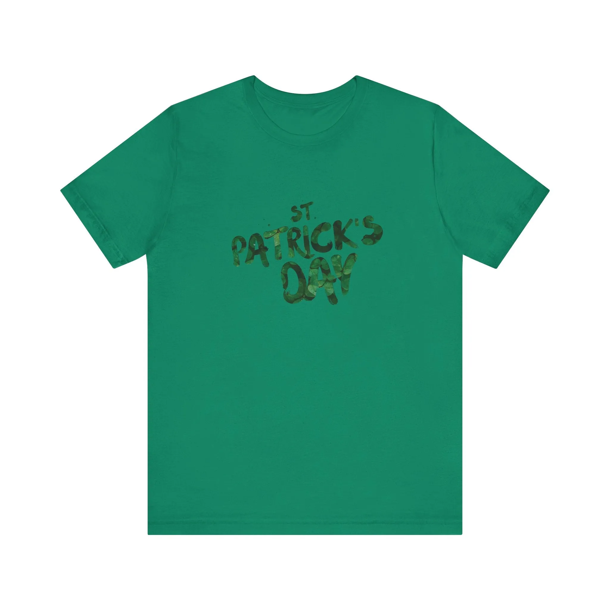 St Patrick's Day Shamrocks Typography Graphic Design Jersey Short Sleeve Tee