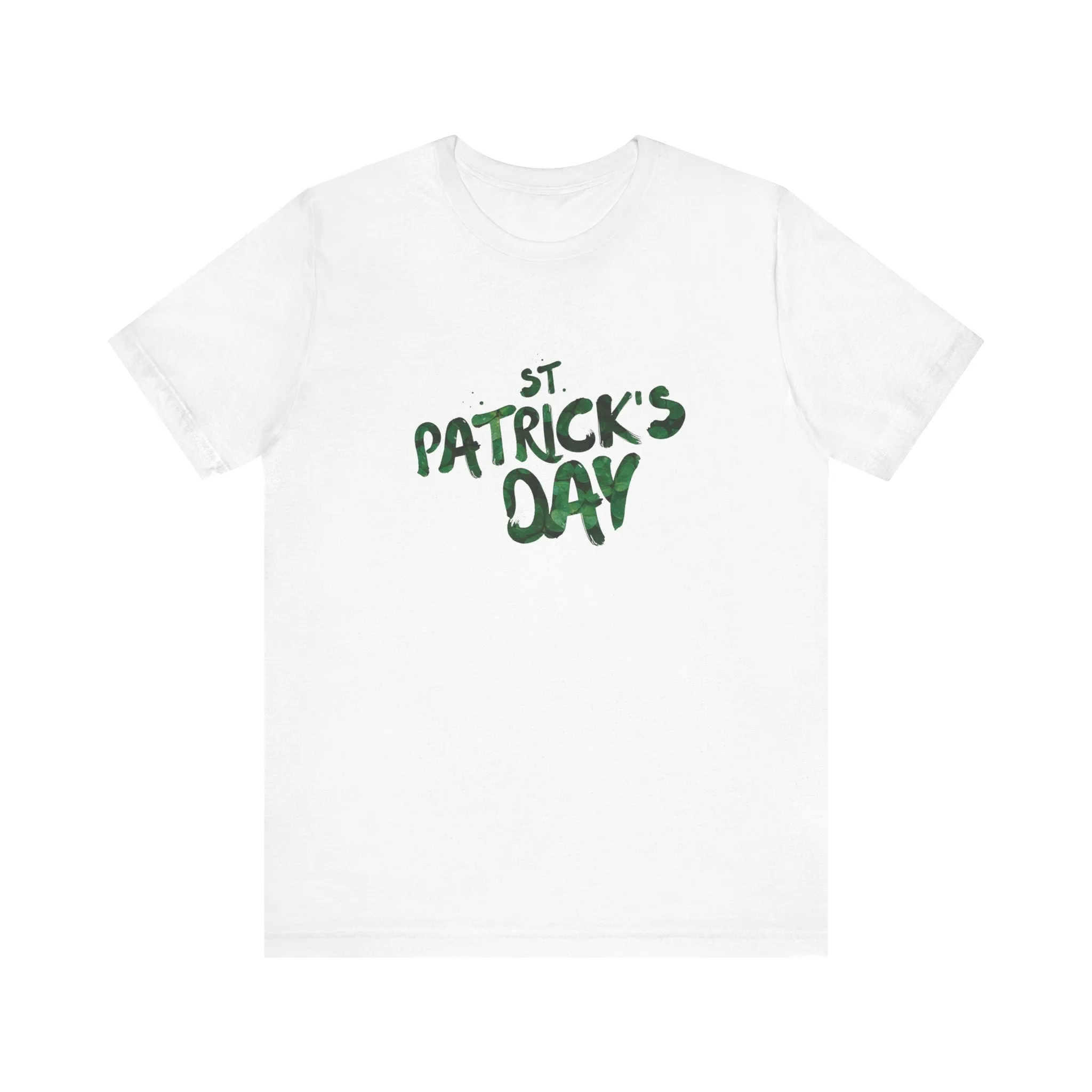 St Patrick's Day Shamrocks Typography Graphic Design Jersey Short Sleeve Tee