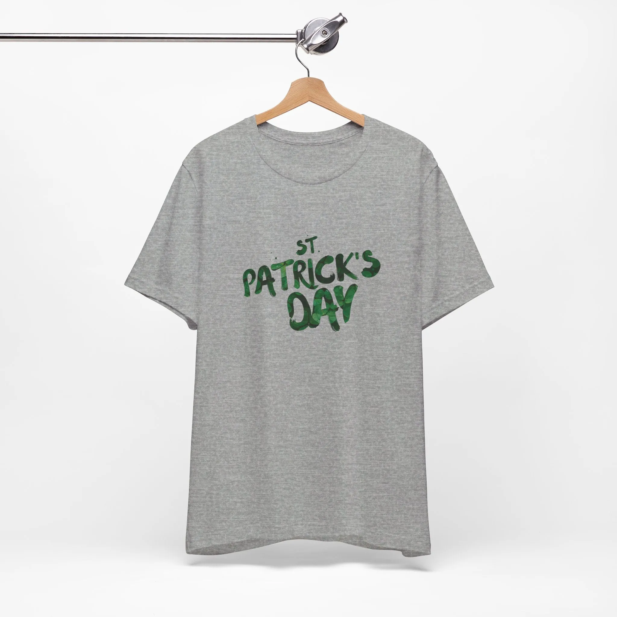 St Patrick's Day Shamrocks Typography Graphic Design Jersey Short Sleeve Tee