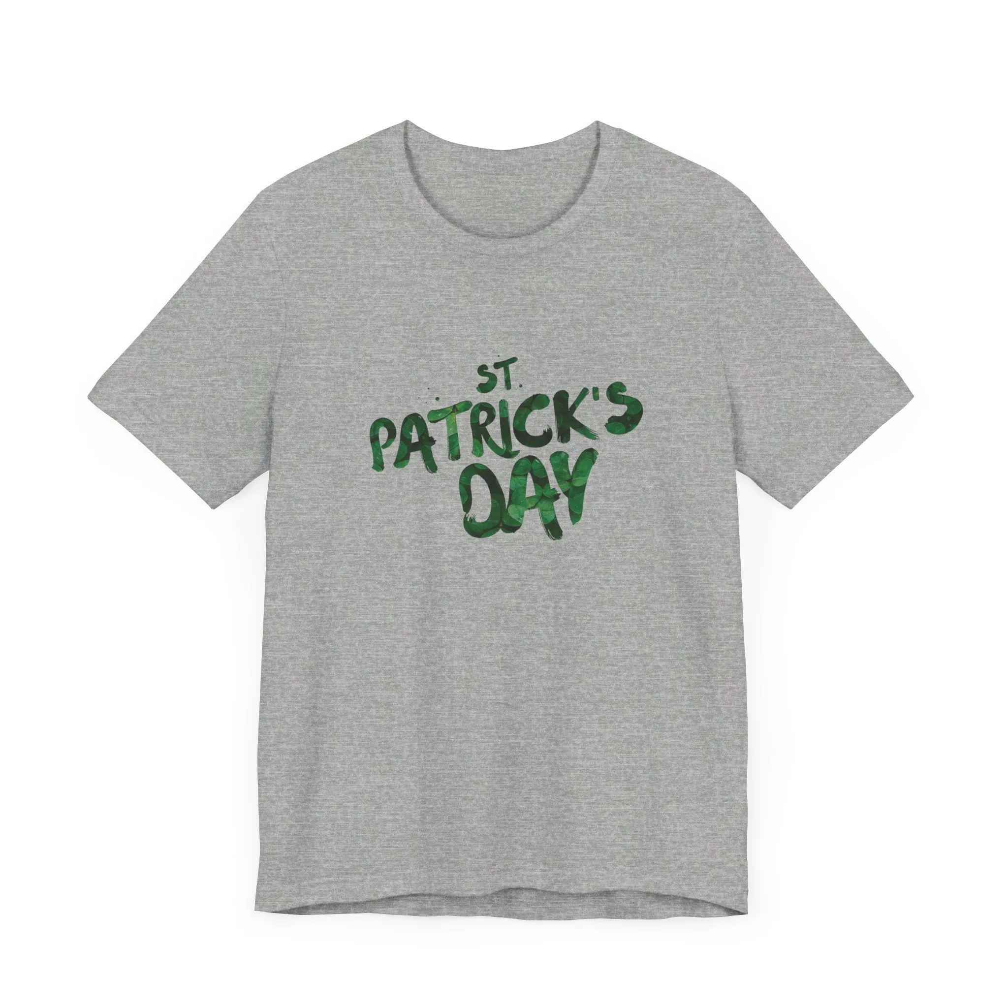 St Patrick's Day Shamrocks Typography Graphic Design Jersey Short Sleeve Tee