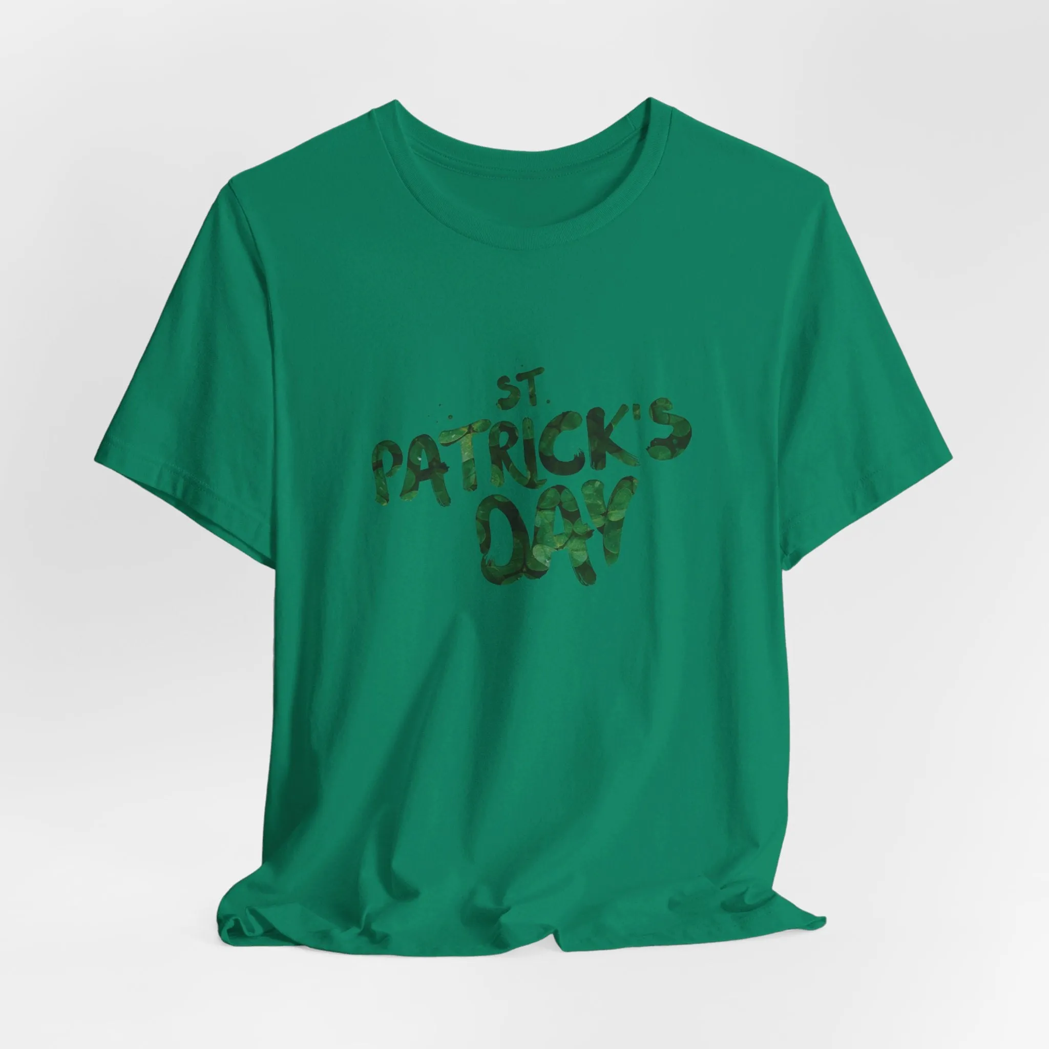 St Patrick's Day Shamrocks Typography Graphic Design Jersey Short Sleeve Tee