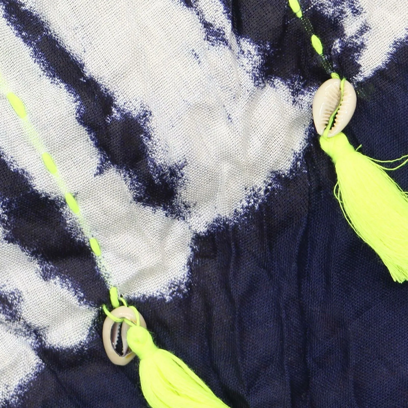 Steve Madden Women's Tie Dye Cover Up Topper With Tassels And Shells