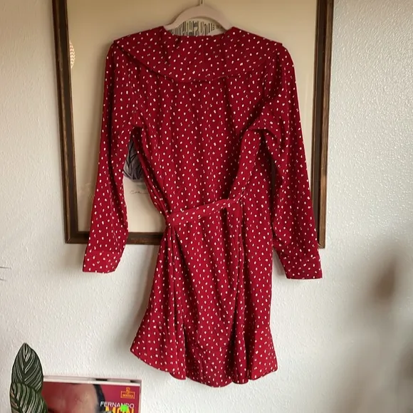 Storets Red White And Blue Ditsy Wrap Dress