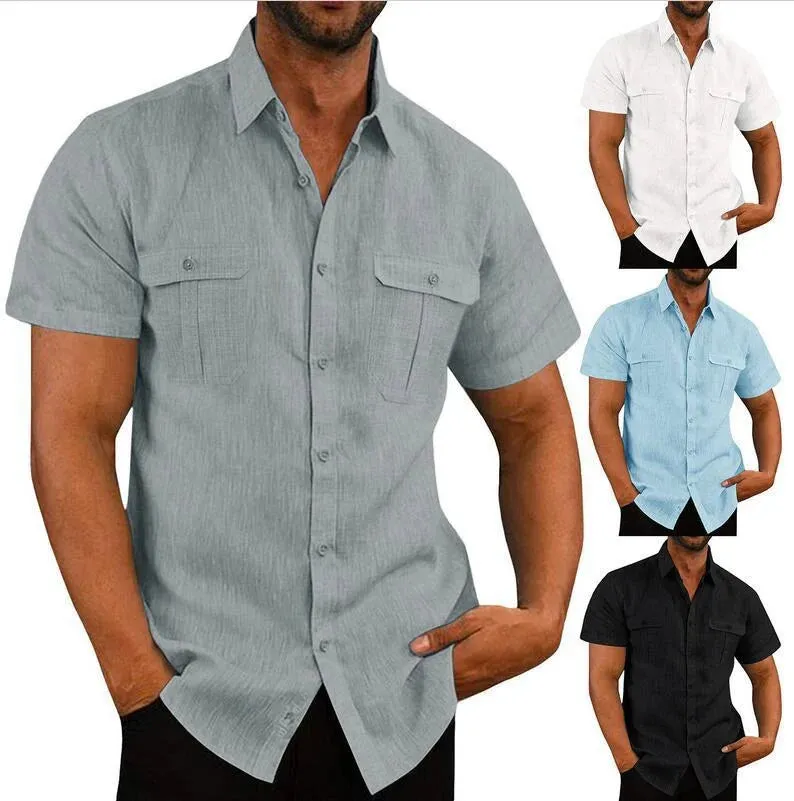 Stretch Short Sleeve Shirt with Pockets (BUY 2 VIP SHIPPING)