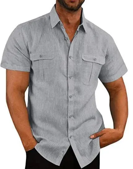 Stretch Short Sleeve Shirt with Pockets (BUY 2 VIP SHIPPING)