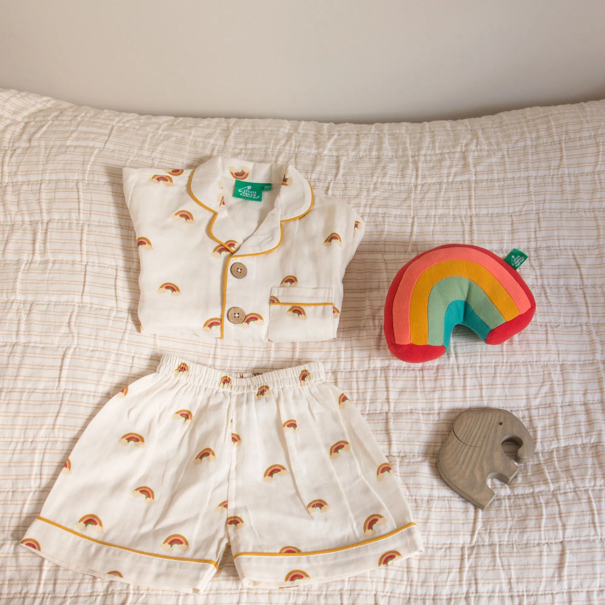 Summer Rainbows Button Through Pyjama Short Set