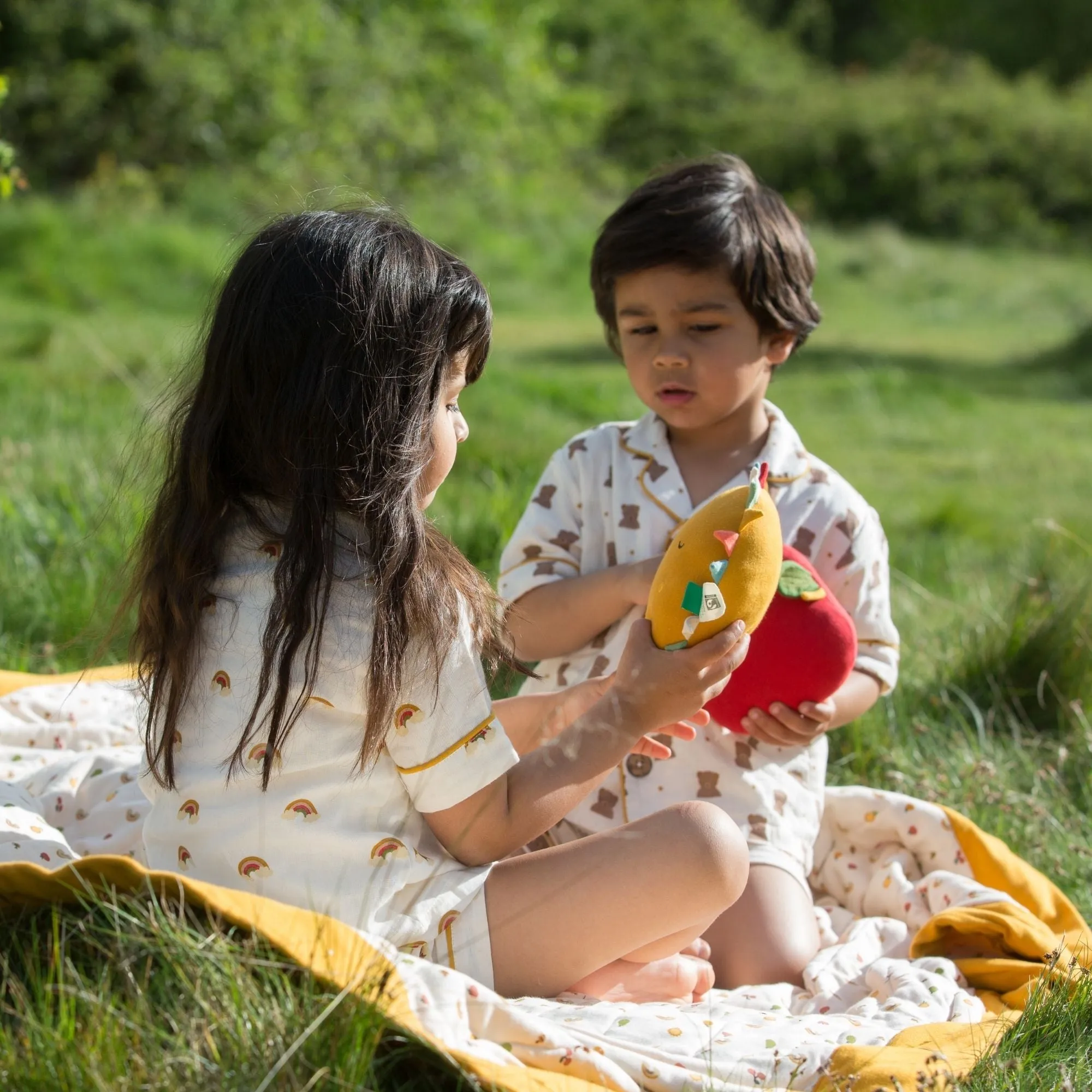 Summer Rainbows Button Through Pyjama Short Set
