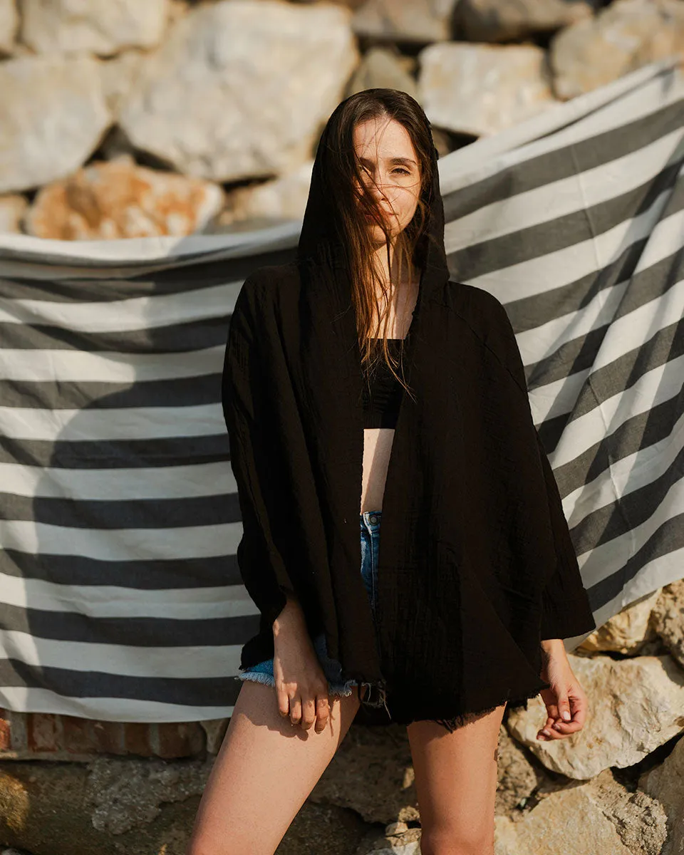 Sun and Moon Hooded Kimono Duster