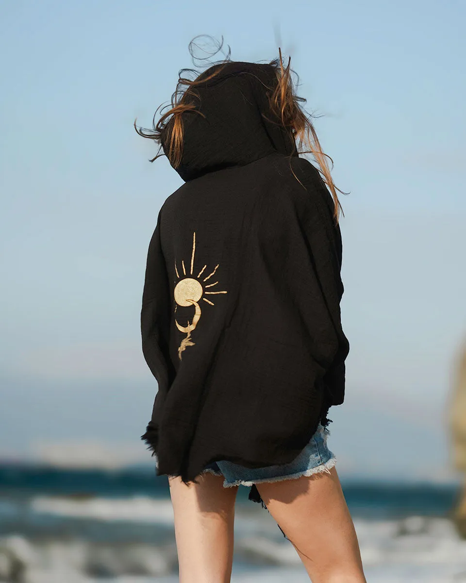 Sun and Moon Hooded Kimono Duster