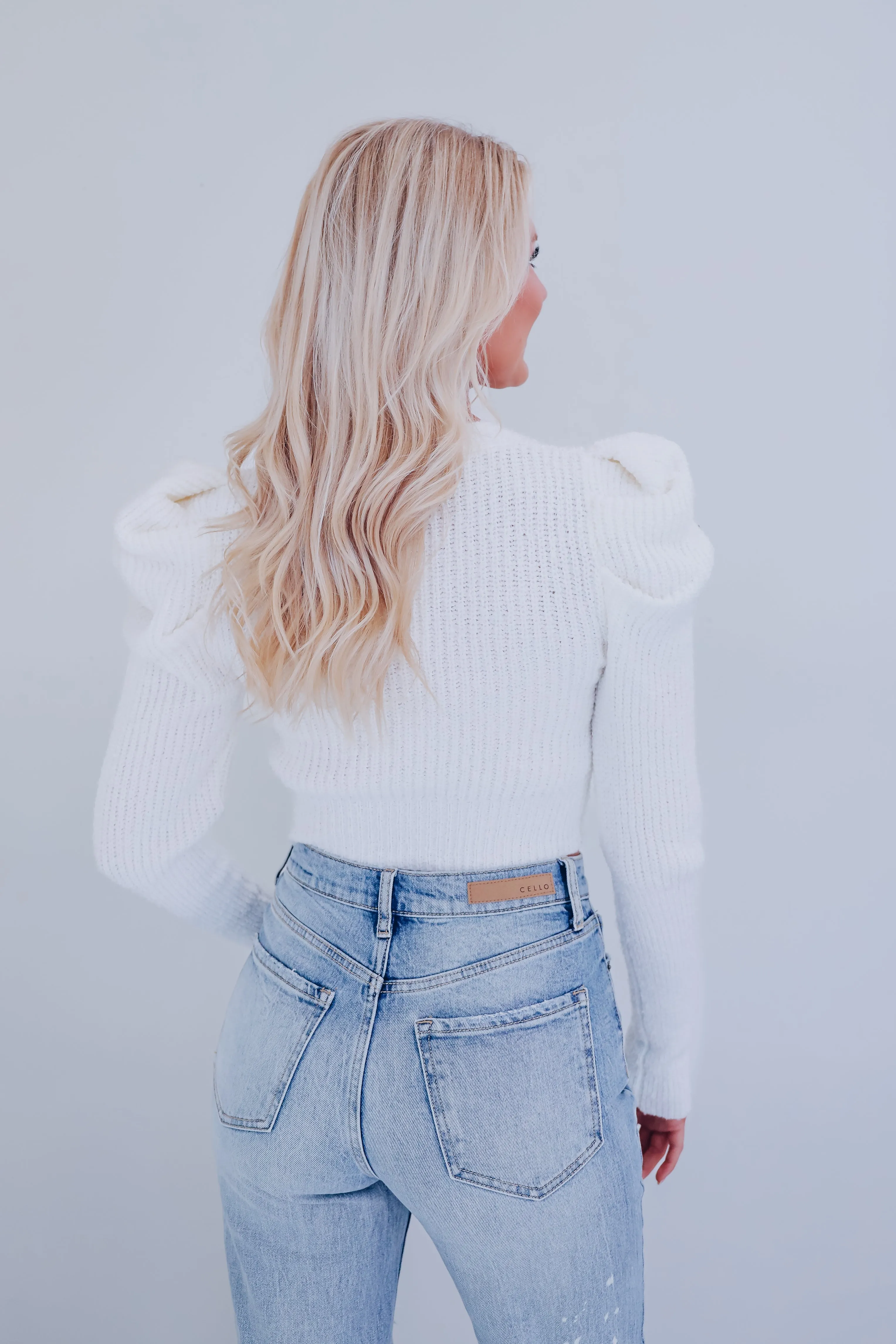 Sweeter Things Puff Sleeve Sweater - White