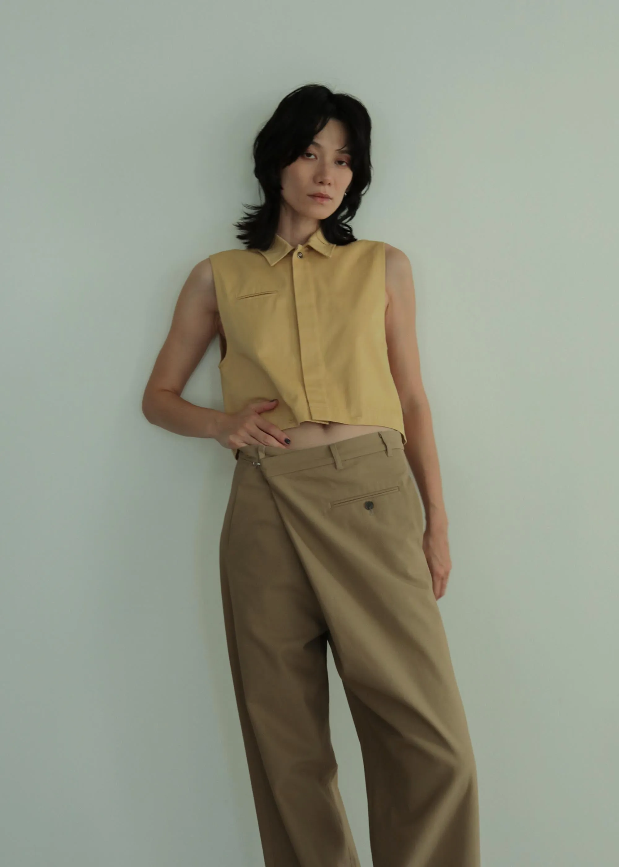 Tan Fold-over Trouser