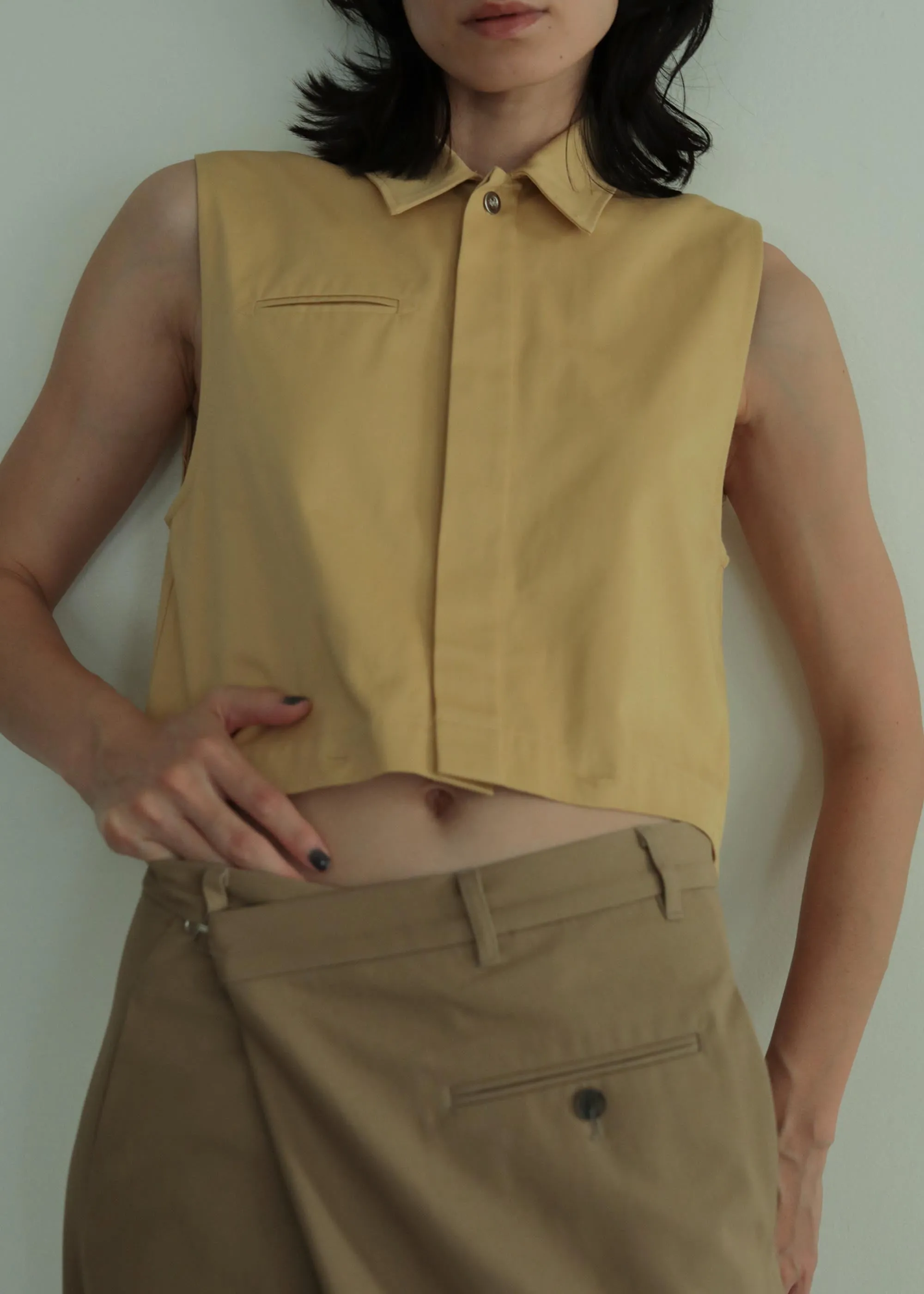 Tan Fold-over Trouser