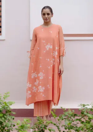 Tangerine printed kurta and pants