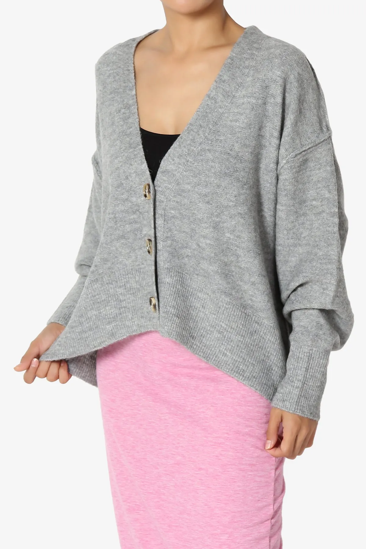 Taryn Loose Melange Knit Crop Cardigan